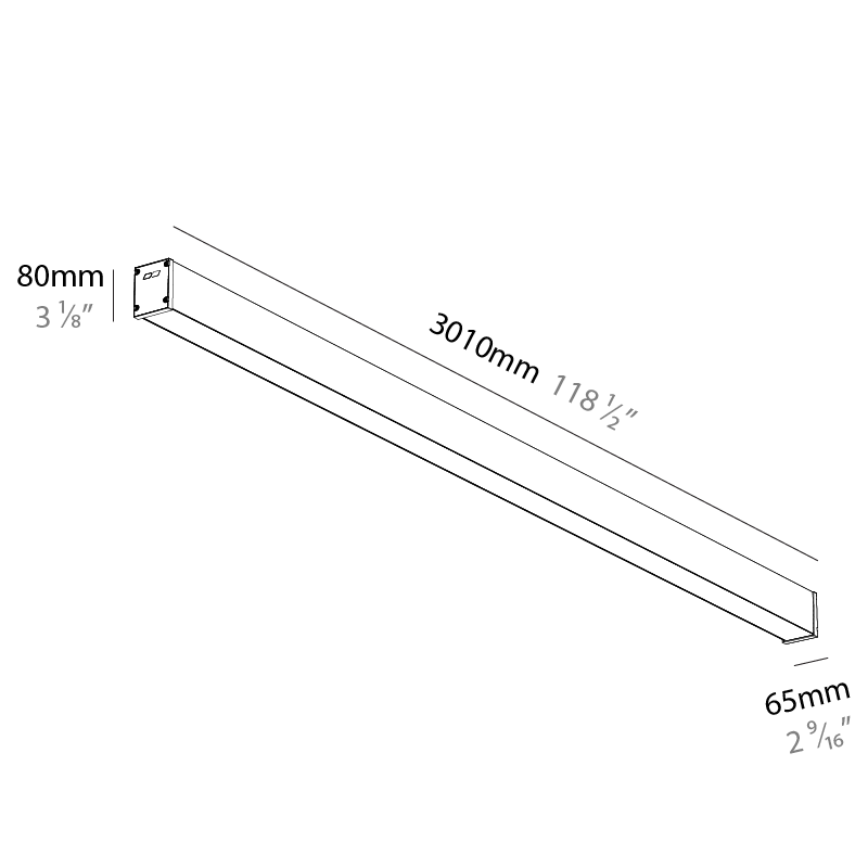 Slider Straight IP54 by Prolicht – 118 1/2″ x 3 1/8″ Surface, Linear Profiles offers LED lighting solutions | Zaneen Architectural / Line art