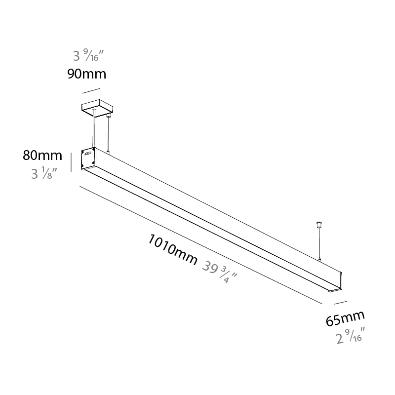 Slider Straight IP54 by Prolicht – 39 3/4″ x 3 1/8″ Suspension, Linear Profiles offers LED lighting solutions | Zaneen Architectural / Line art