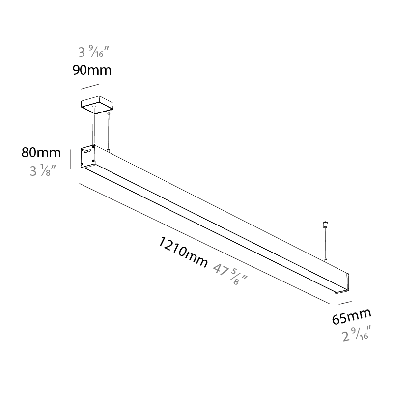 Slider Straight IP54 by Prolicht – 47 5/8″ x 3 1/8″ Suspension, Linear Profiles offers LED lighting solutions | Zaneen Architectural / Line art