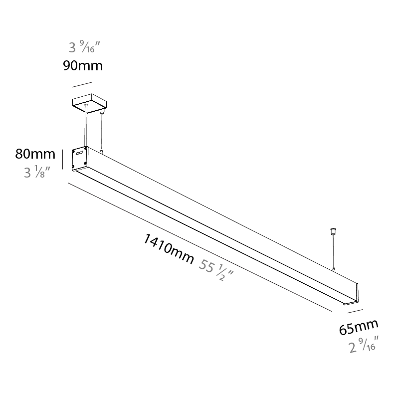 Slider Straight IP54 by Prolicht – 55 1/2″ x 3 1/8″ Suspension, Linear Profiles offers LED lighting solutions | Zaneen Architectural / Line art