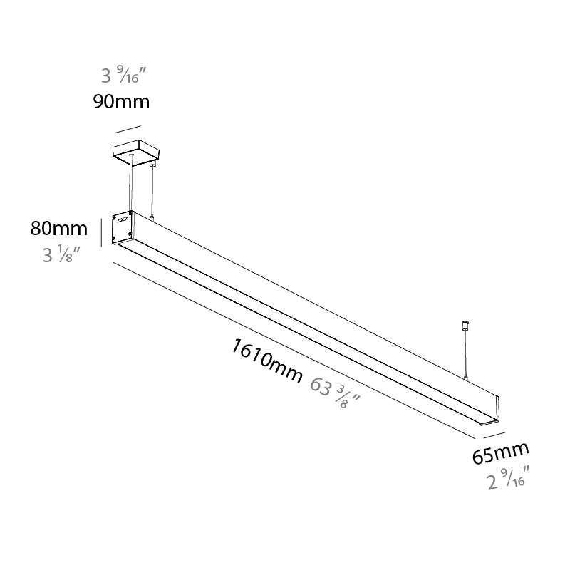 Slider Straight IP54 by Prolicht – 55 1/2″ x 3 1/8″ Suspension, Linear Profiles offers LED lighting solutions | Zaneen Architectural / Line art