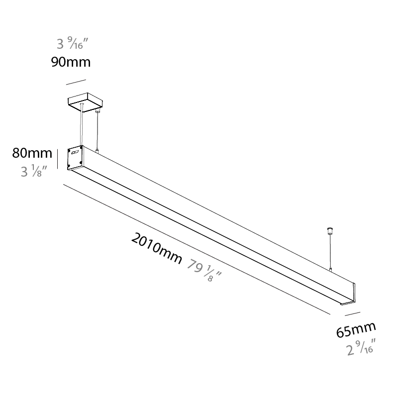 Slider Straight IP54 by Prolicht – 79 1/8″ x 3 1/8″ Suspension, Linear Profiles offers LED lighting solutions | Zaneen Architectural / Line art