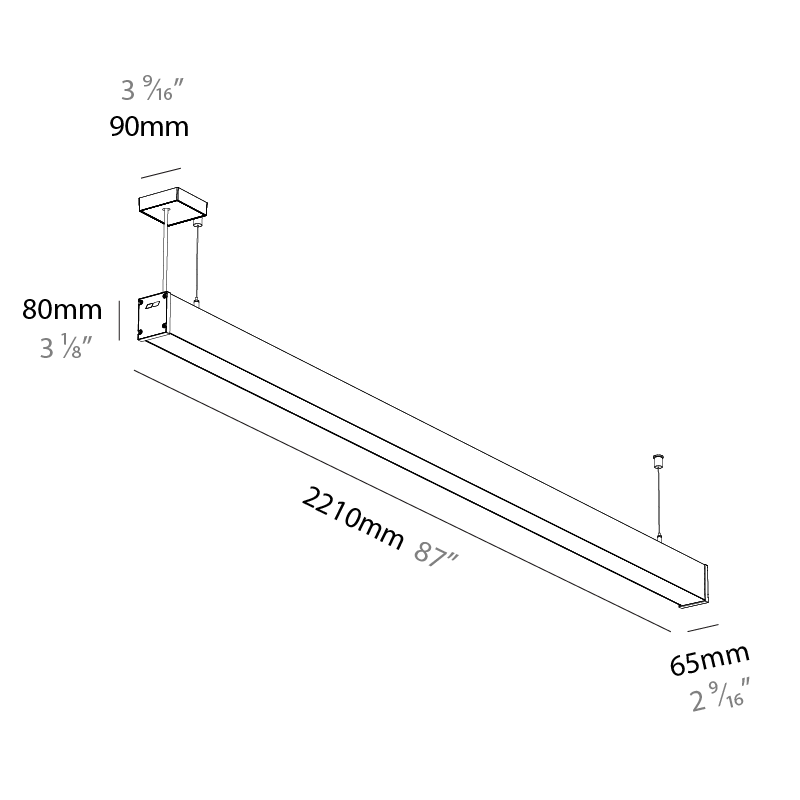 Slider Straight IP54 by Prolicht – 87″ x 3 1/8″ Suspension, Linear Profiles offers LED lighting solutions | Zaneen Architectural / Line art