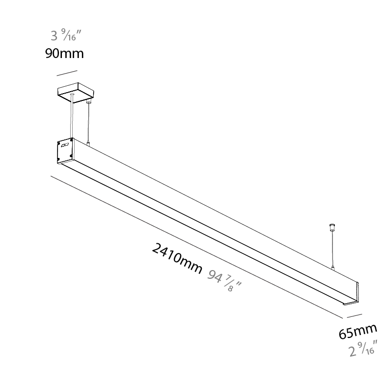 Slider Straight IP54 by Prolicht – 94 7/8″ x 3 1/8″ Suspension, Linear Profiles offers LED lighting solutions | Zaneen Architectural / Line art