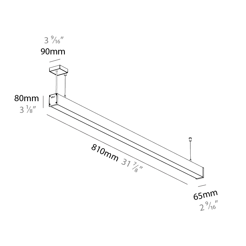 Slider Straight IP54 by Prolicht – 31 7/8″ x 3 1/8″ Suspension, Linear Profiles offers LED lighting solutions | Zaneen Architectural / Line art