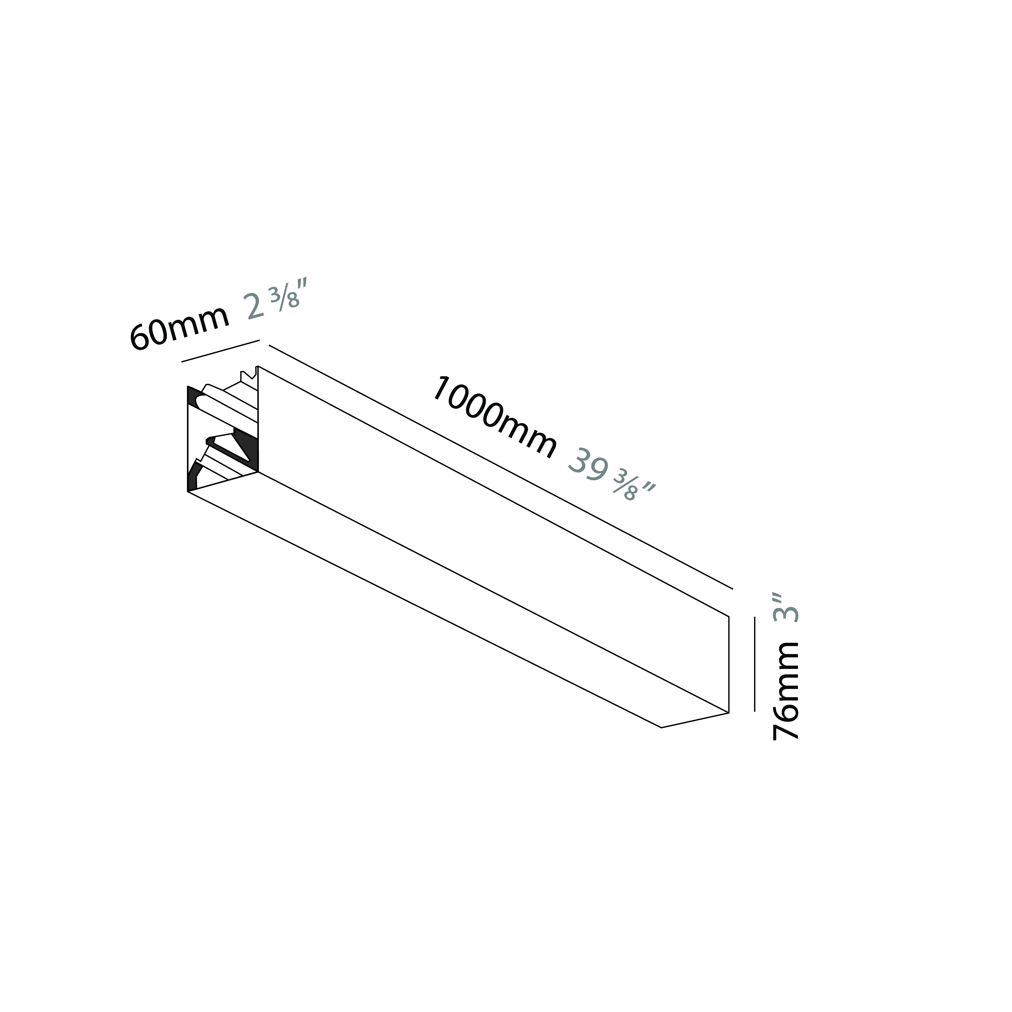 Slider by Prolicht – 39 3/8″ x 3″ Suspension, Profile offers LED lighting solutions | Zaneen Architectural