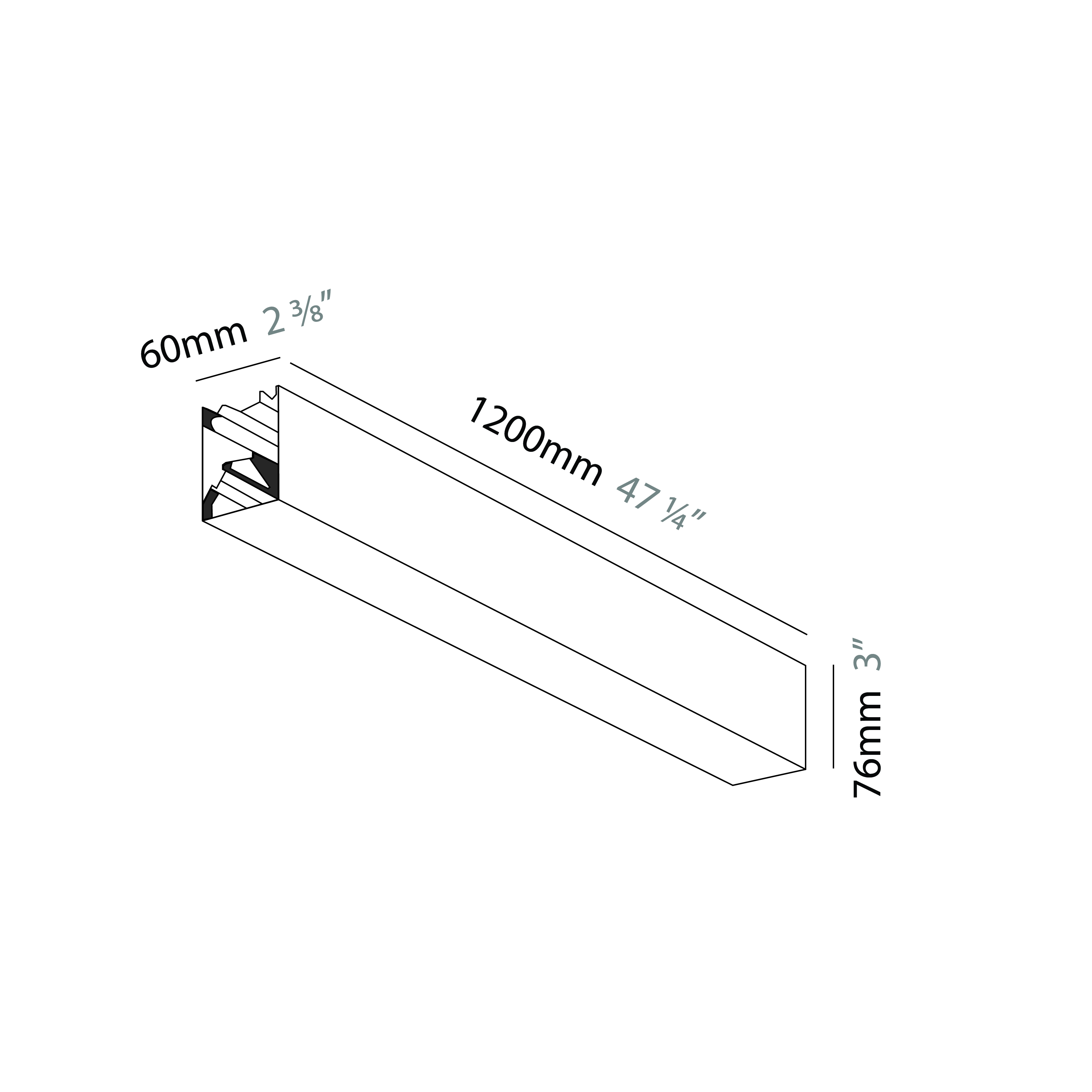 Slider by Prolicht – 47 1/4″ x 3″ Suspension, Profile offers LED lighting solutions | Zaneen Architectural