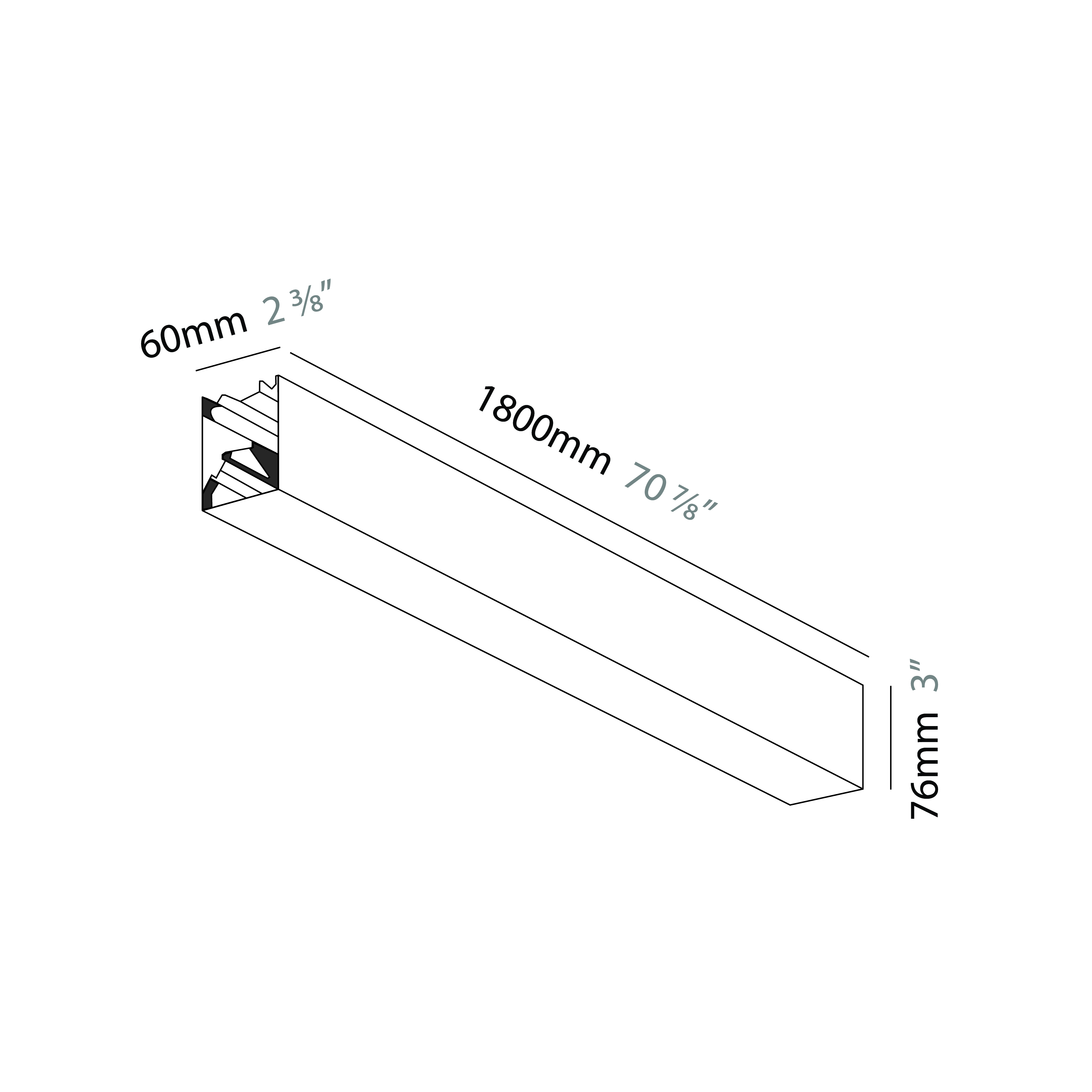 Slider by Prolicht – 70 7/8″ x 3″ Suspension, Profile offers LED lighting solutions | Zaneen Architectural