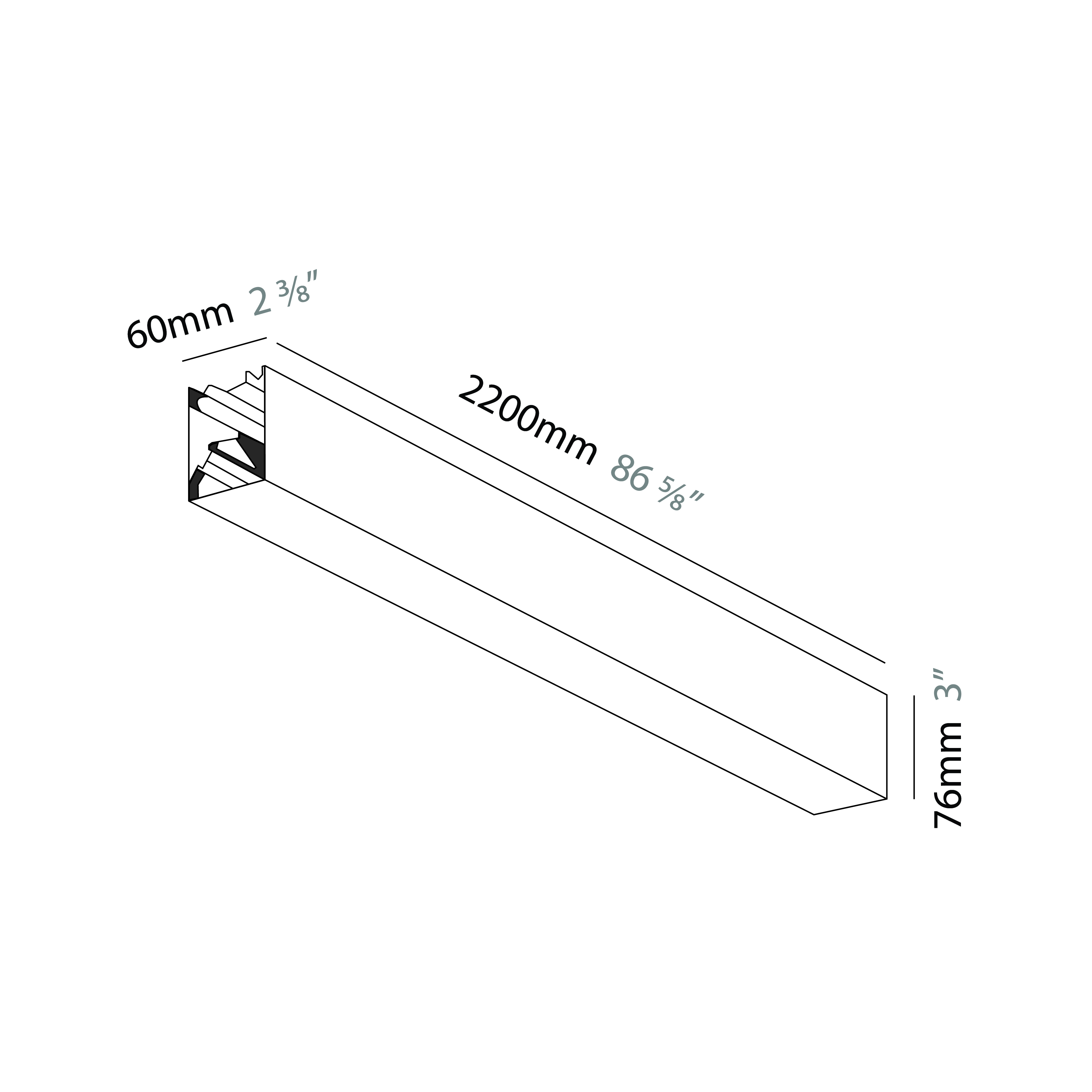 Slider by Prolicht – 86 5/8″ x 3″ Suspension, Profile offers LED lighting solutions | Zaneen Architectural