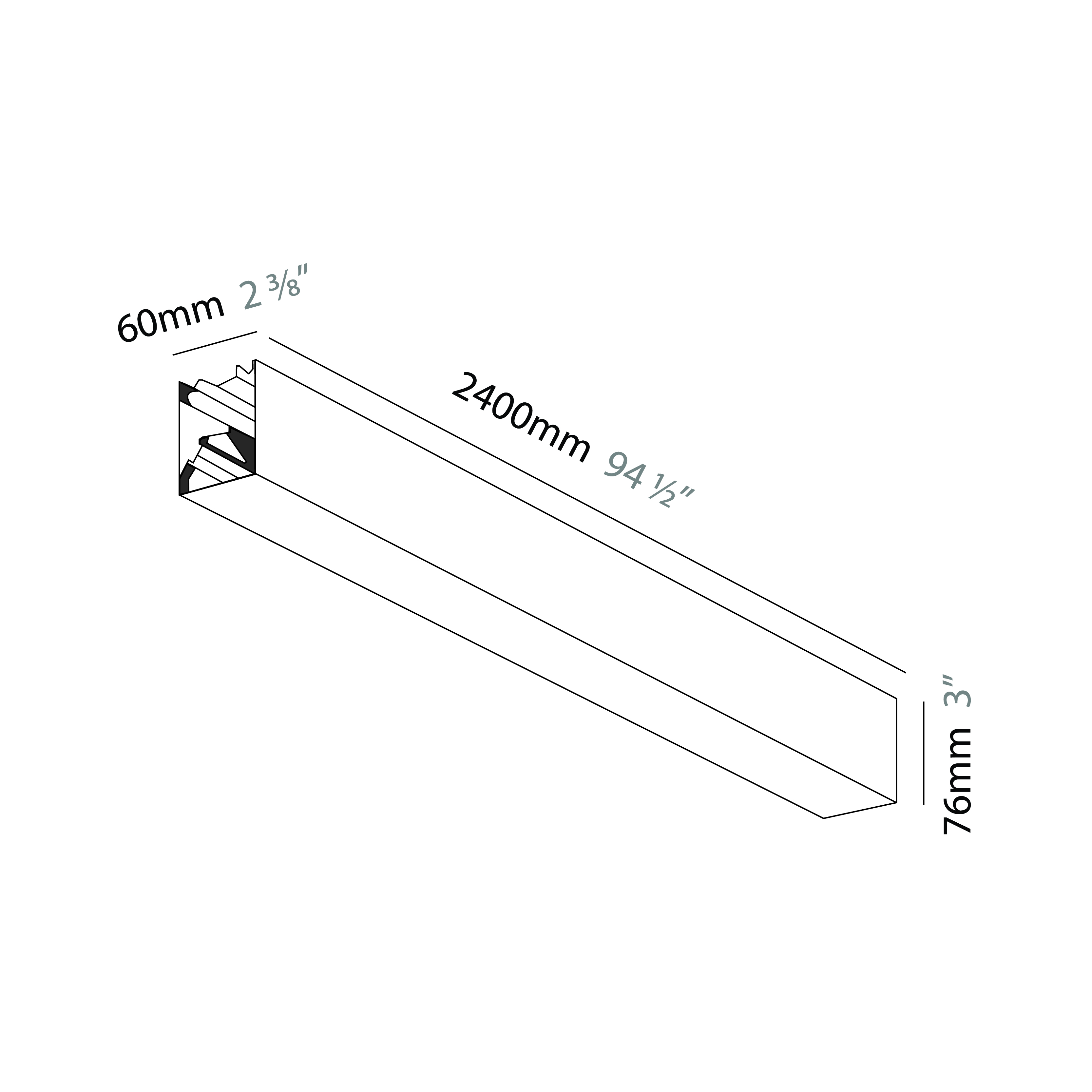 Slider by Prolicht – 94 1/2″ x 3″ Suspension, Profile offers LED lighting solutions | Zaneen Architectural