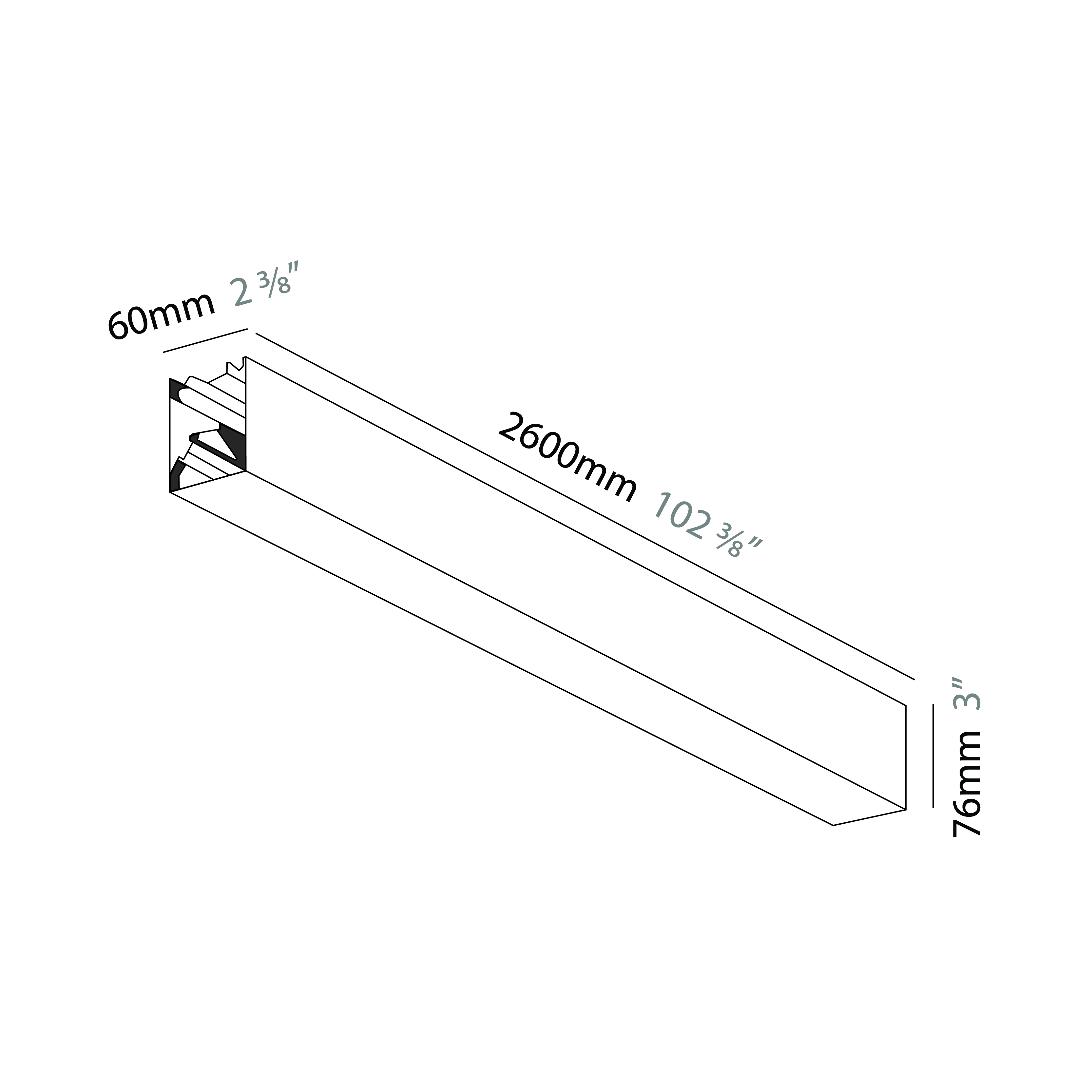 Slider by Prolicht – 102 3/8″ x 3″ Suspension, Profile offers LED lighting solutions | Zaneen Architectural