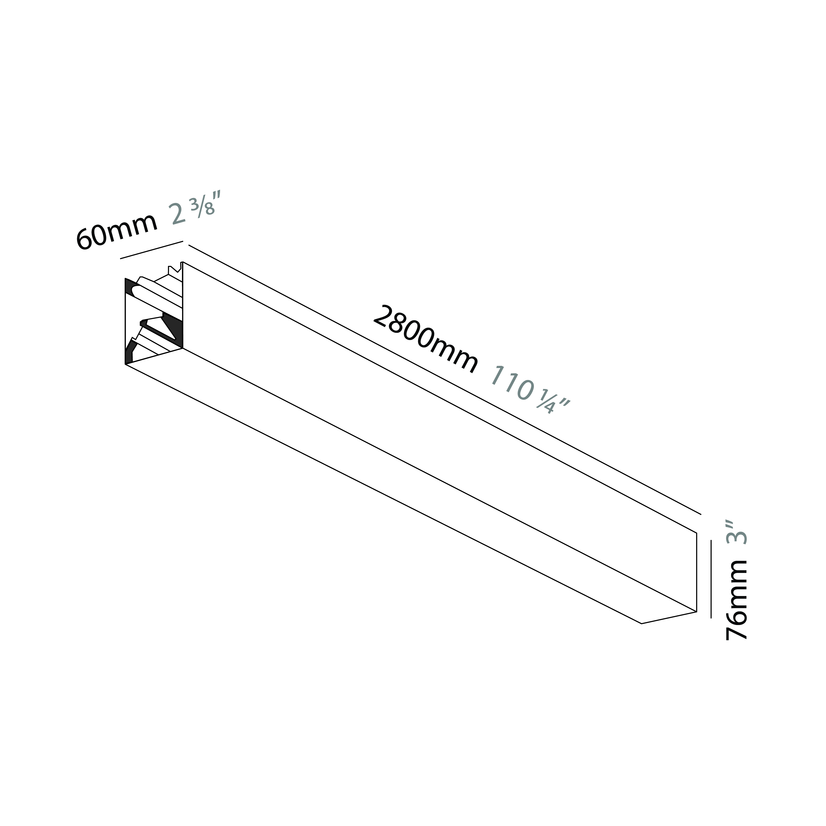 Slider by Prolicht – 110 1/4″ x 3″ Suspension, Profile offers LED lighting solutions | Zaneen Architectural