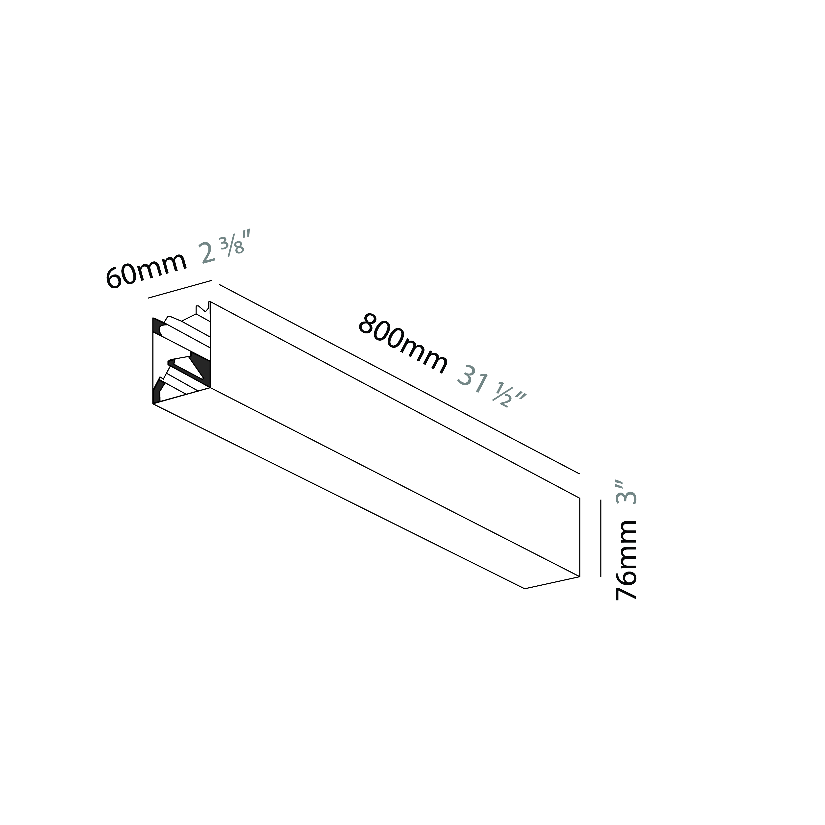 Slider by Prolicht – 31 1/2″ x 3″ Suspension, Profile offers LED lighting solutions | Zaneen Architectural