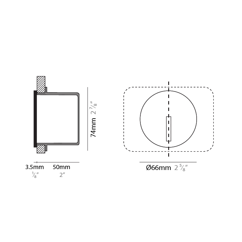 Small Blade by Side – 2 5/8″ x 2 15/16″ Recessed, Step Light offers high performance and quality material | Zaneen Exterior