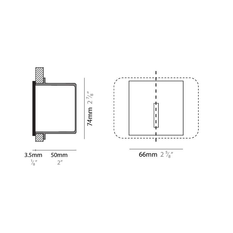 Small Blade by Side – 2 5/8″ x 2 15/16″ Recessed, Step Light offers high performance and quality material | Zaneen Exterior