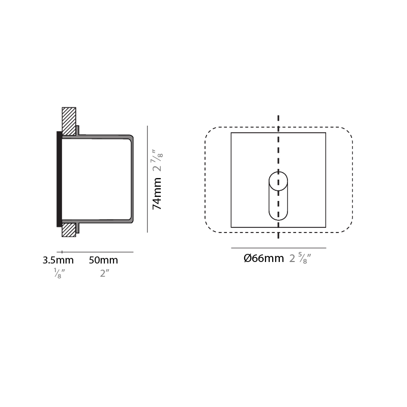 Small Blade by Side – 2 5/8″ x 2 15/16″ Recessed, Step Light offers high performance and quality material | Zaneen Exterior