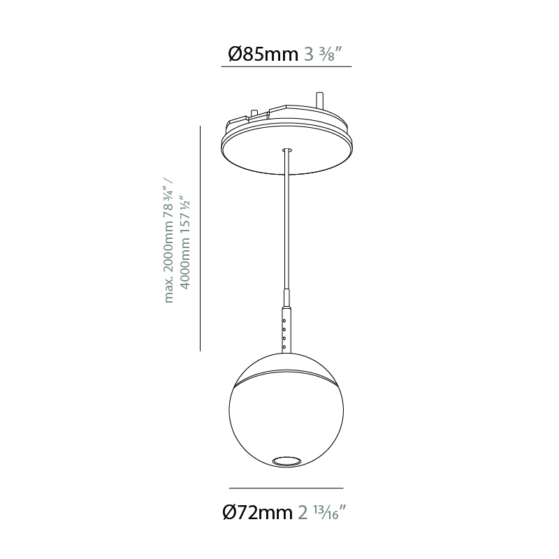 Snooker by Prolicht – 2 13/16″ x 2 13/16″ Suspension, Pendant offers LED lighting solutions | Zaneen Architectural / Line art