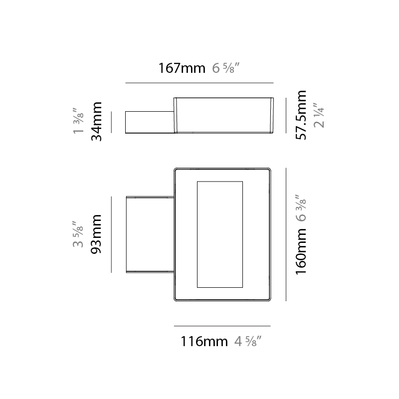 Solaris Mini by Side – 6 5/16″ x 2 1/4″ Surface, Wall Surface offers high performance and quality material | Zaneen Exterior