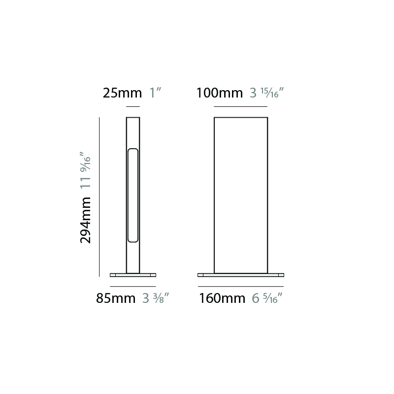 Solido by Diamante – 6 5/16″ x 11 9/16″ Post, Bollard - Mini offers high performance and quality material | Zaneen Exterior / Line art