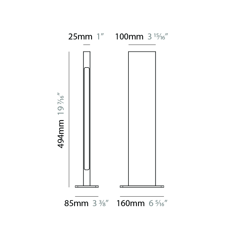 Solido by Diamante – 6 5/16″ x 19 7/16″ Post, Bollard - Mini offers high performance and quality material | Zaneen Exterior