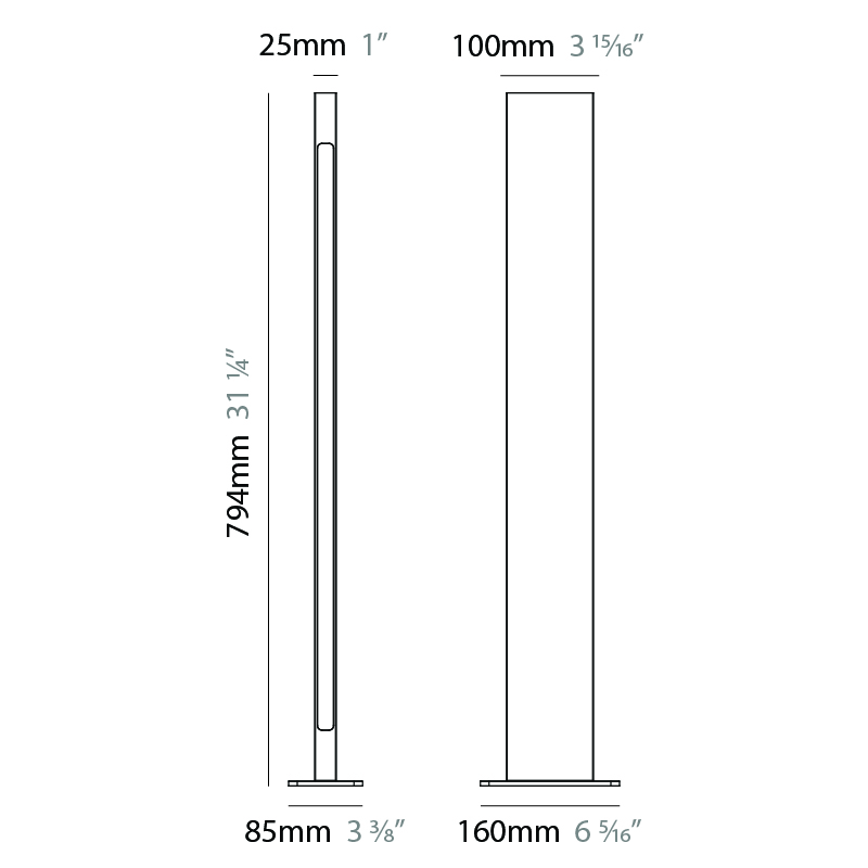 Solido by Diamante – 6 5/16″ x 31 1/4″ Post, Bollard offers high performance and quality material | Zaneen Exterior / Line art