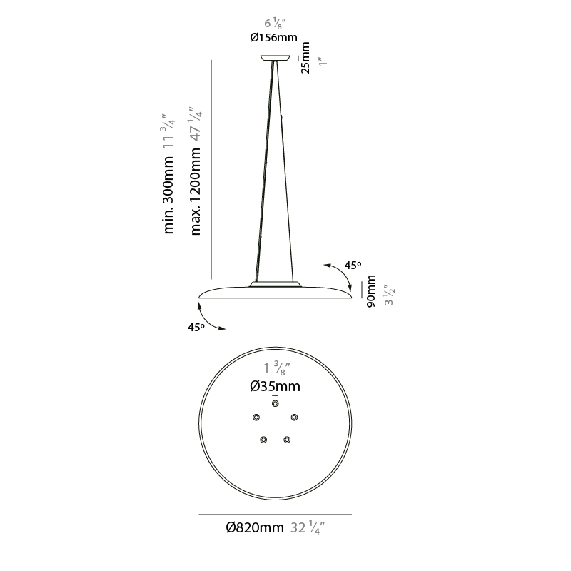 Sonora by Ole – 32 1/4″ x 3 1/2″ Suspension, Acoustic offers quality European interior lighting design | Zaneen Design