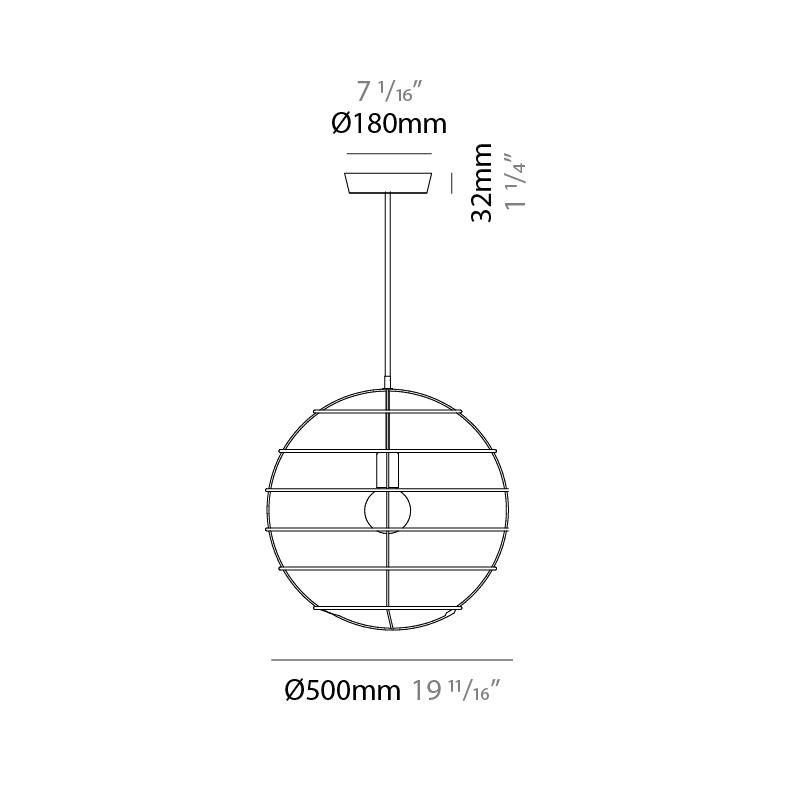 Sphere by Fambuena – 19 11/16″ x 19 11/16″ Suspension, Pendant offers quality European interior lighting design | Zaneen Design