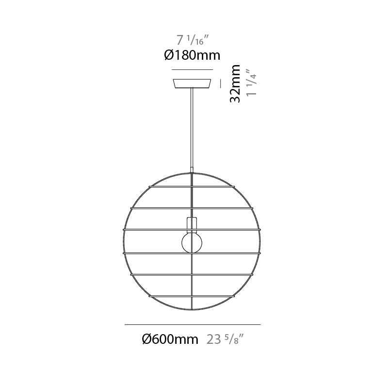 Sphere by Fambuena – 23 5/8″ x 23 5/8″ Suspension, Pendant offers quality European interior lighting design | Zaneen Design