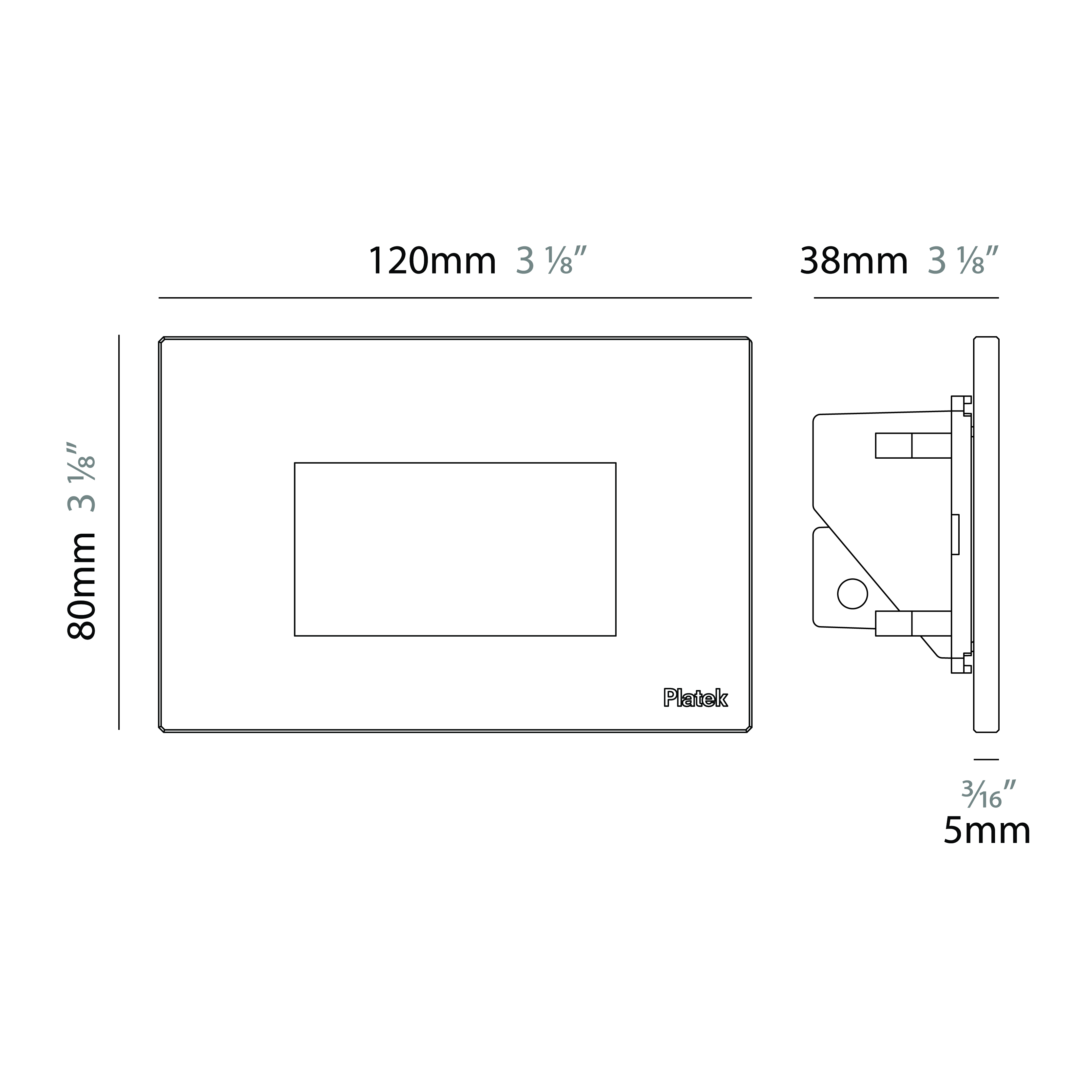 Spiare by Platek – 4 3/4″ x 3 1/8″ Recessed, Pedestrian offers high performance and quality material | Zaneen Exterior / Line art