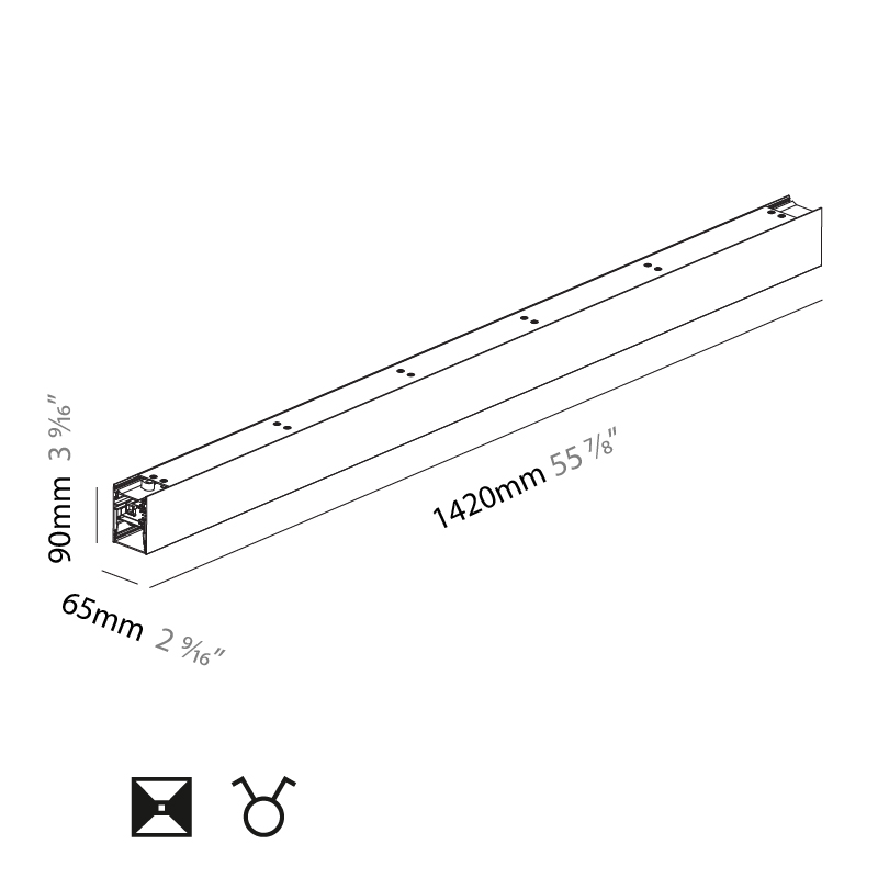 Super-G by Prolicht – 55 7/8″ x 3 9/16″ Suspension, Profile offers LED lighting solutions | Zaneen Architectural