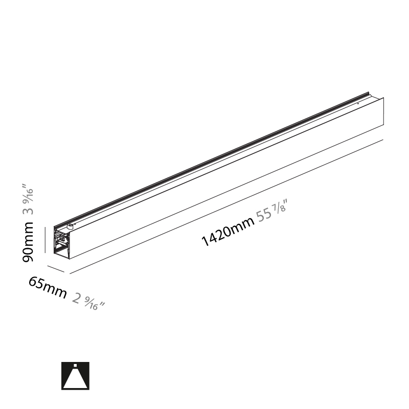 Super-G by Prolicht – 55 7/8″ x 3 9/16″ Suspension, Profile offers LED lighting solutions | Zaneen Architectural