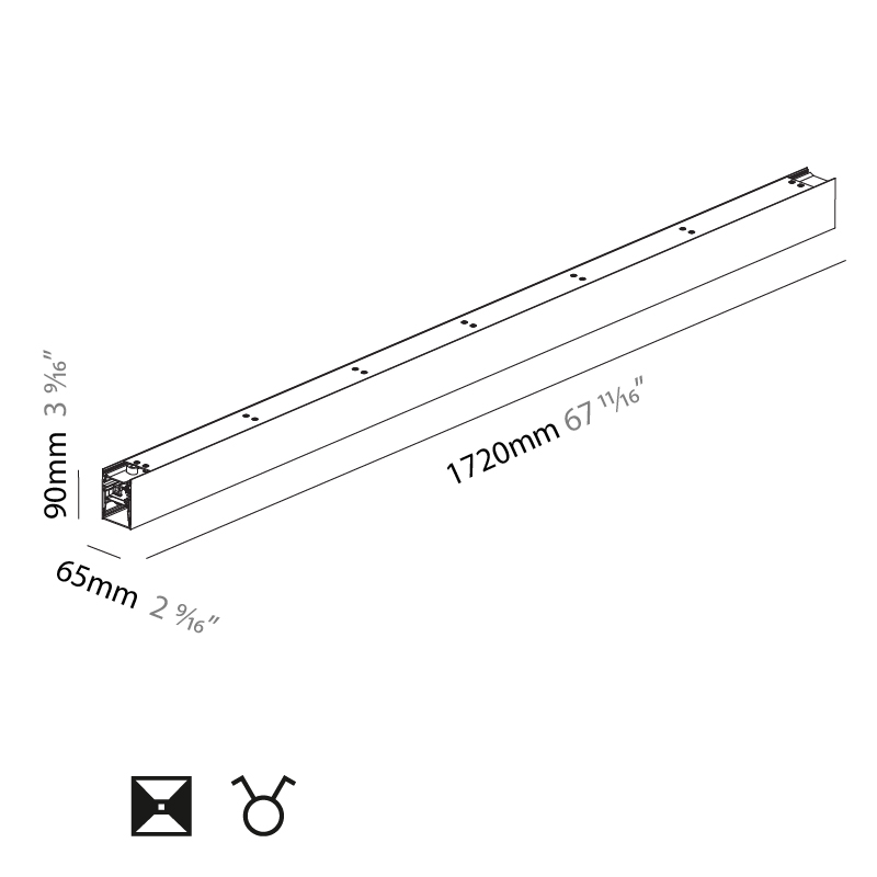 Super-G by Prolicht – 67 11/16″ x 3 9/16″ Suspension, Profile offers LED lighting solutions | Zaneen Architectural