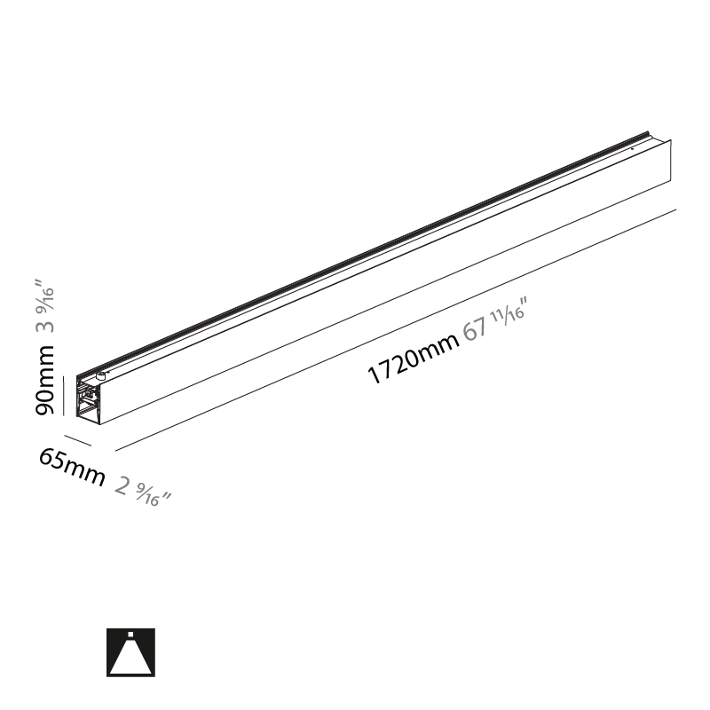 Super-G by Prolicht – 67 11/16″ x 3 9/16″ Suspension, Profile offers LED lighting solutions | Zaneen Architectural