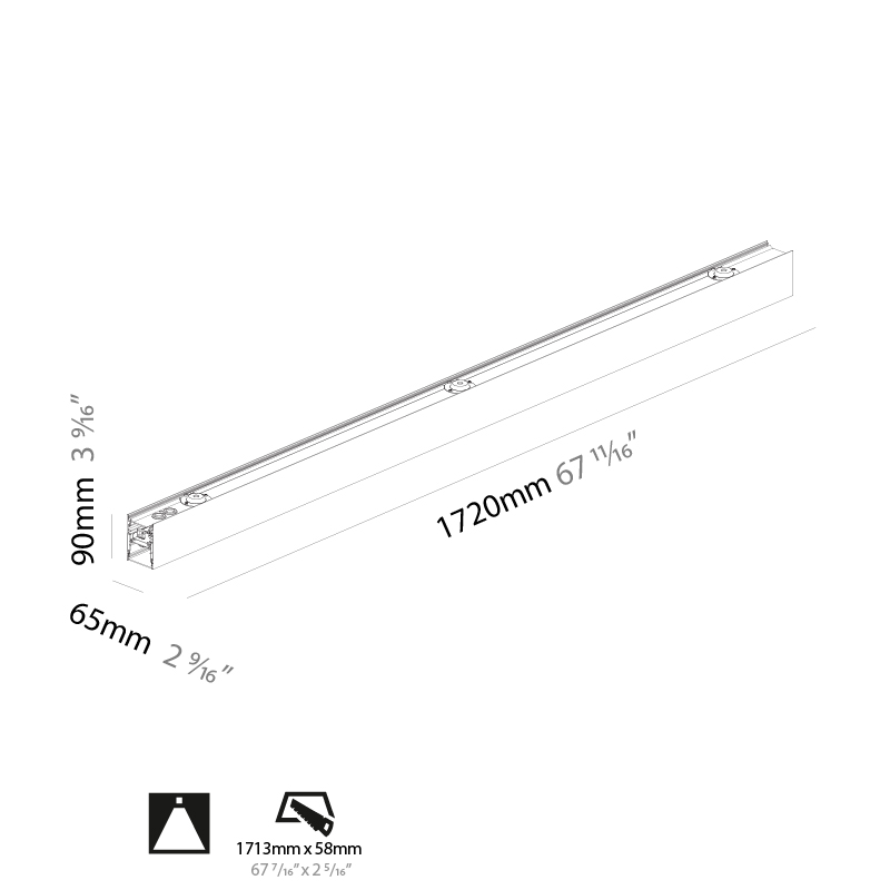 Super-G by Prolicht – 67 11/16″ x 3 9/16″ Surface, Profile offers LED lighting solutions | Zaneen Architectural