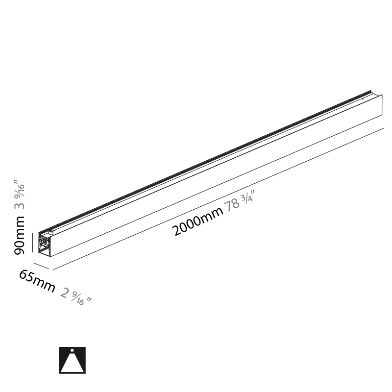 Super-G by Prolicht – 78 3/4″ x 3 9/16″ Suspension, Profile offers LED lighting solutions | Zaneen Architectural