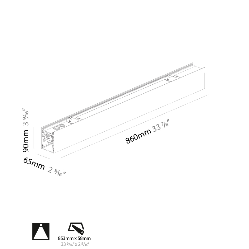 Super-G by Prolicht – 33 7/8″ x 3 9/16″ Surface, Profile offers LED lighting solutions | Zaneen Architectural