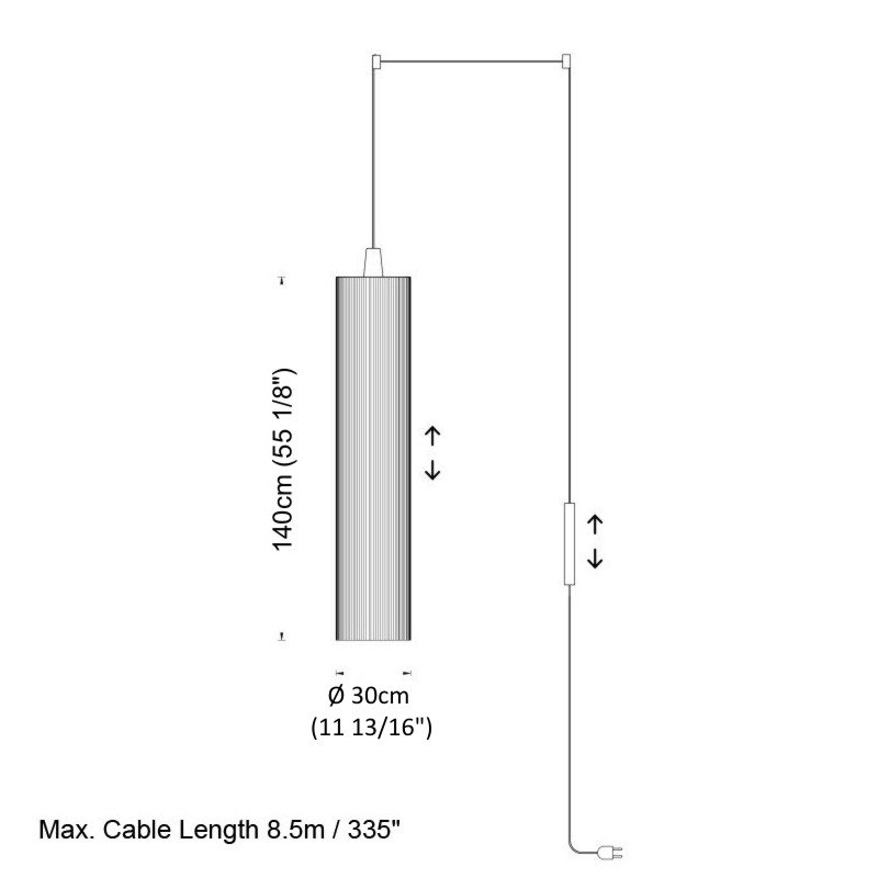 Swing by Fambuena – 11 13/16″ x 55 1/8″ Suspension, Pendant offers quality European interior lighting design | Zaneen Design / Line art