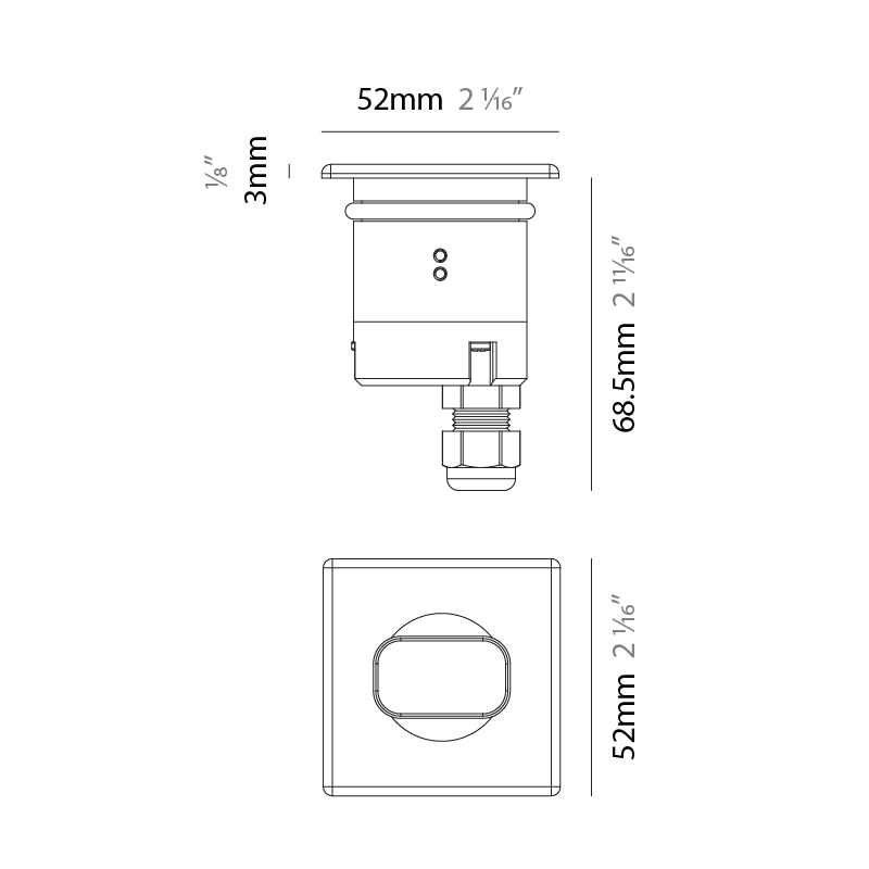 Terra Wall by Zaneen – 2 1/16″ x 2 13/16″ Recessed, Step Light offers high performance and quality material | Zaneen Exterior / Line art