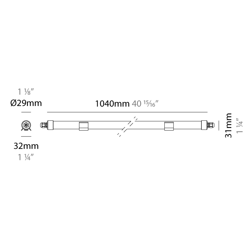 Thintube by Diamante – 40 15/16″ Surface, Uplight offers high performance and quality material | Zaneen Exterior / Line art