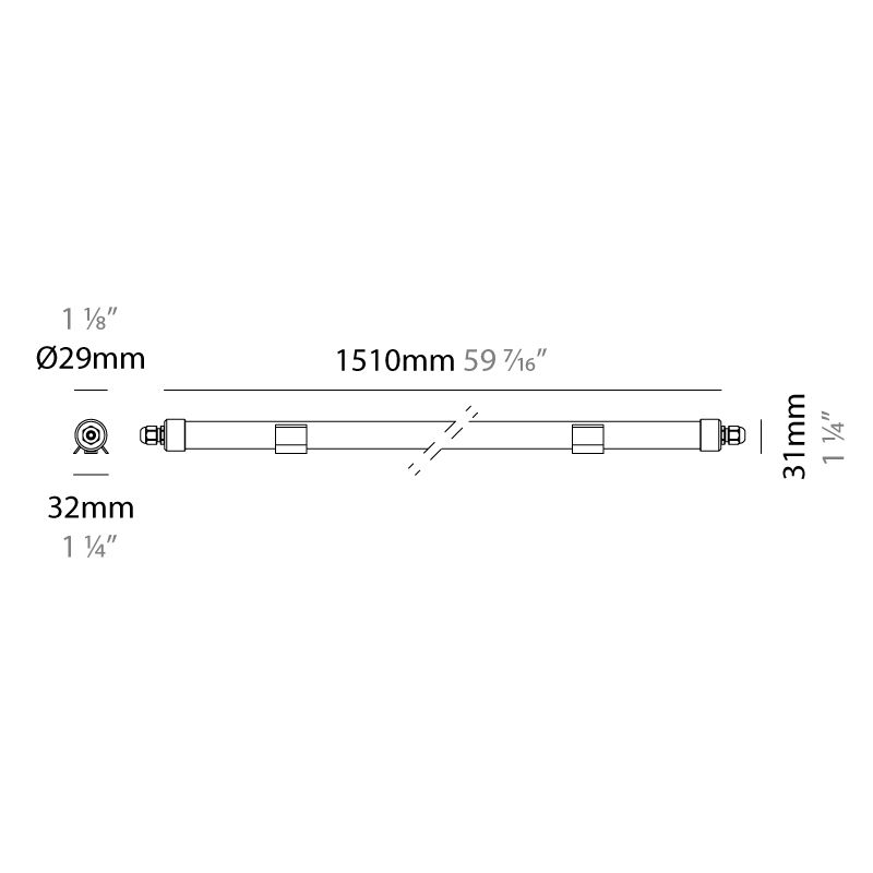 Thintube by Diamante – 59 7/16″ Surface, Uplight offers high performance and quality material | Zaneen Exterior / Line art