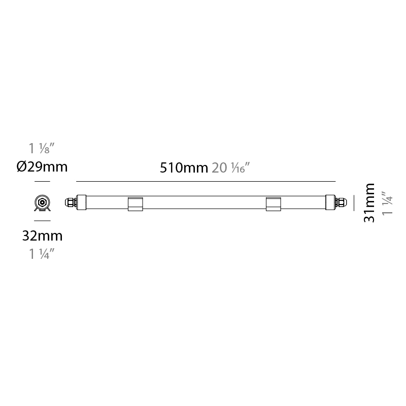 Thintube by Diamante – 20 1/16″ Surface, Uplight offers high performance and quality material | Zaneen Exterior