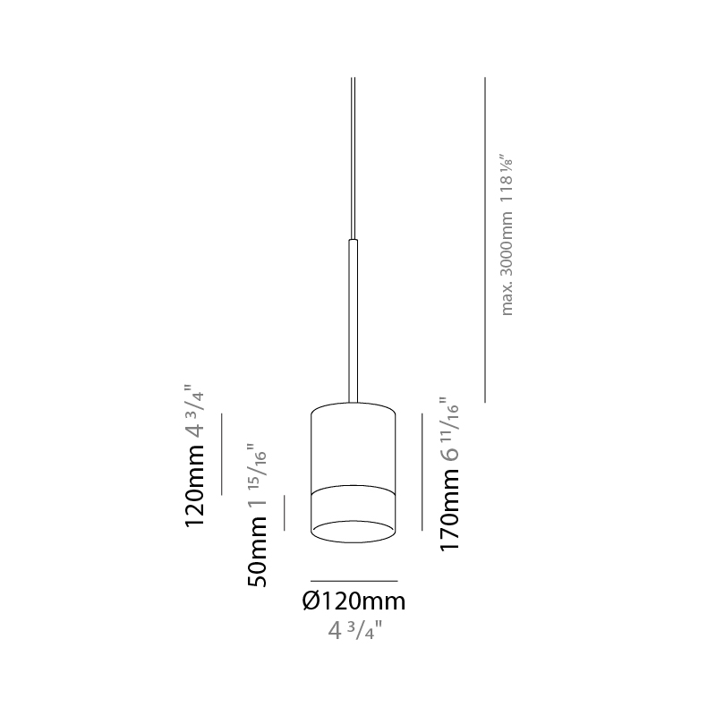 Third by Milan – 4 3/4″ Suspension, Pendant offers quality European interior lighting design | Zaneen Design