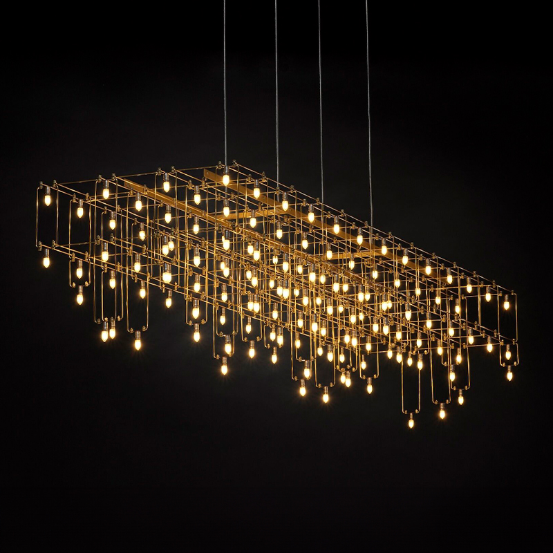Universe Square Drops by Quasar – 59 1/16″ x 12″ Suspension, Ambient offers quality European interior lighting design | Zaneen Design