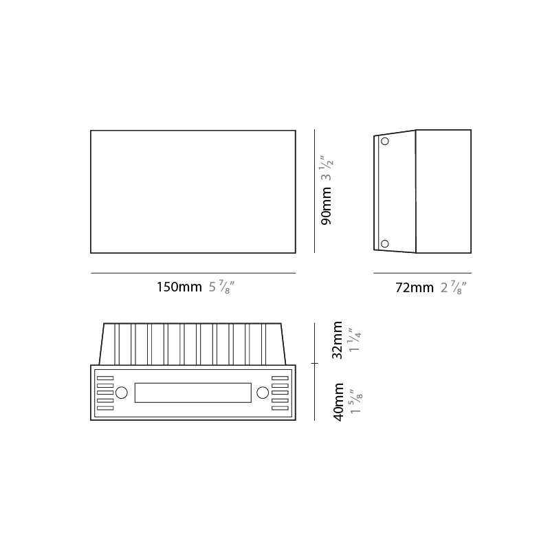 Variant 150 by Side –  x 3 1/2″ Surface, Wall Surface offers high performance and quality material | Zaneen Exterior / Line art