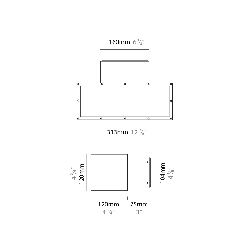 Variant 300 by Side –  x 4 1/8″ Surface, Wall Surface offers high performance and quality material | Zaneen Exterior / Line art
