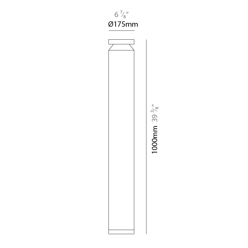 Verso 175 Konic by Side – 6 7/8″ x 39 3/8″ Post, Bollard offers high performance and quality material | Zaneen Exterior / Line art