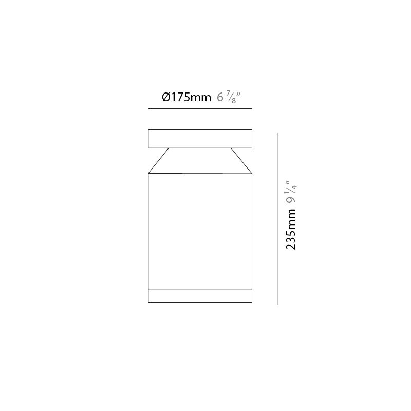 Verso 175 Konic by Side – 6 7/8″ x 9 1/4″ Post, Bollard - Mini offers high performance and quality material | Zaneen Exterior / Line art