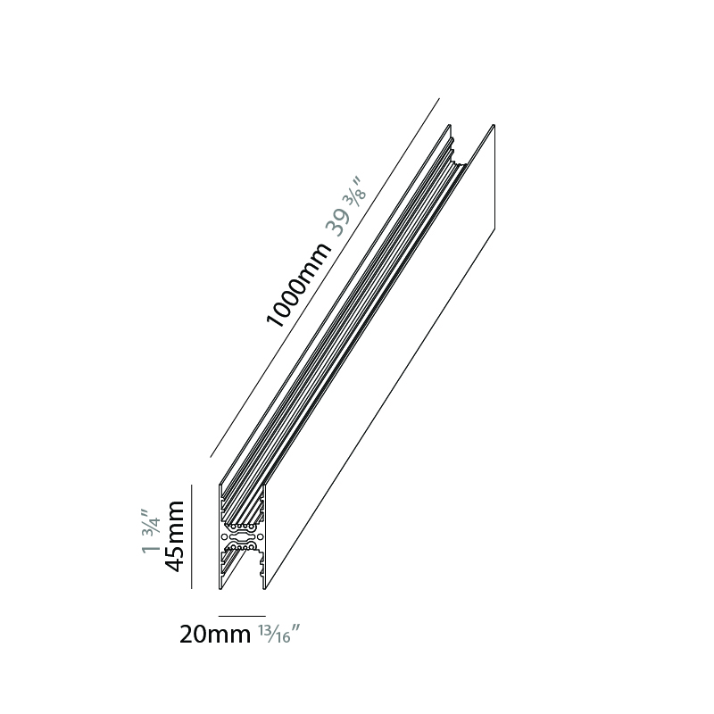 Viavai by Letroh – 39 3/8″ x 1 3/4″ Surface, Linear Profiles offers LED lighting solutions | Zaneen Architectural
