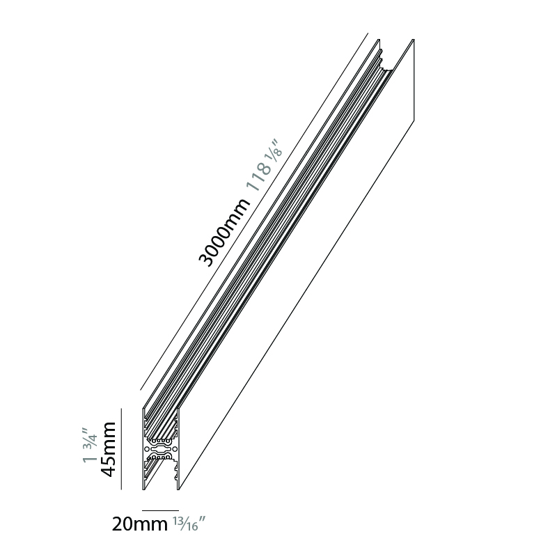 Viavai by Letroh – 118 1/8″ x 1 3/4″ Surface, Linear Profiles offers LED lighting solutions | Zaneen Architectural
