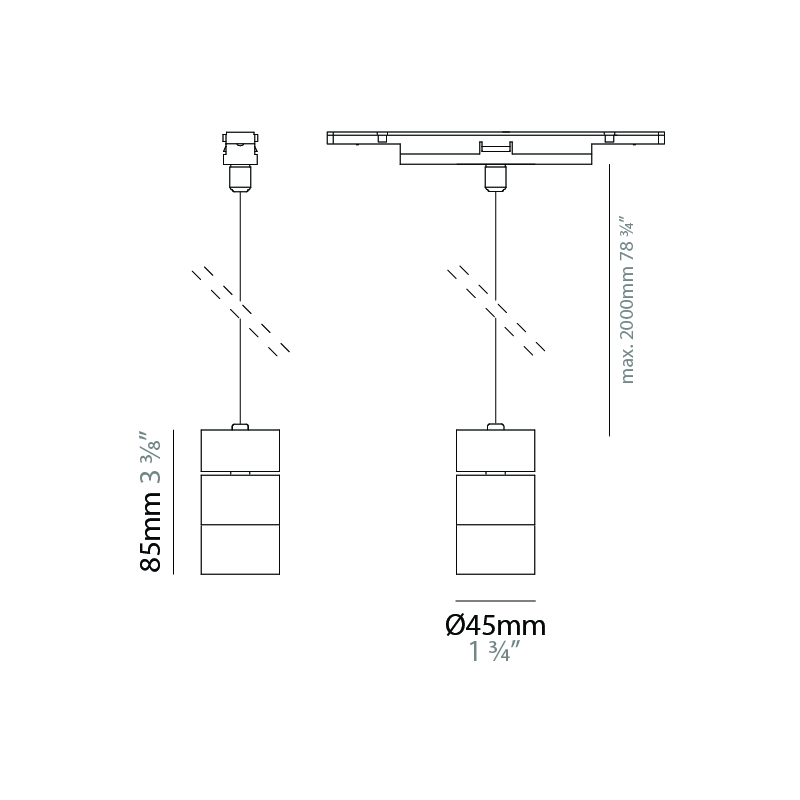 Viavai by Letroh – 1 3/4″ x 3 3/8″ Track, Pendant offers LED lighting solutions | Zaneen Architectural